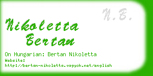 nikoletta bertan business card